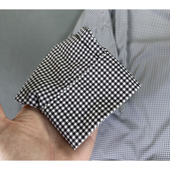 Ralph Lauren Shirt Mens Large White Brown Performance Classic Fit Gingham Check - Picture 4 of 7